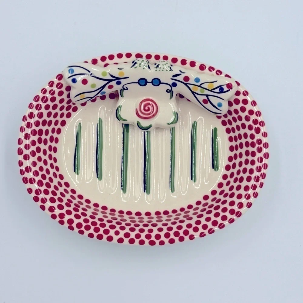 Caffco Simply Christmas Collection Ceramic Reindeer Soap-dish Mandy Bagwell